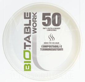 Piatti in Bioplastica Rigida, Biodegradabili e Compostabili, Piatto dessert cf.50