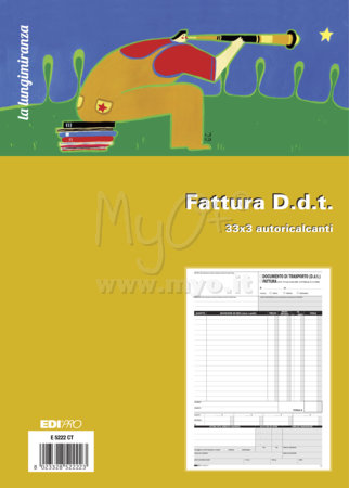 Blocco Fatture Integrate con DDT, 21x29,7 Cm, 33x3 Copie