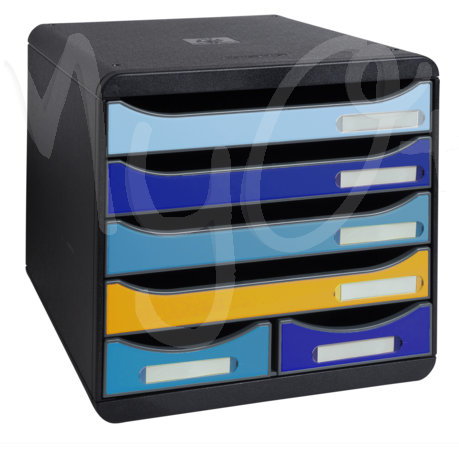 Cassettiera Big Box Maxi Bee Blue, 6 Cassetti, in Plastica Riciclata
