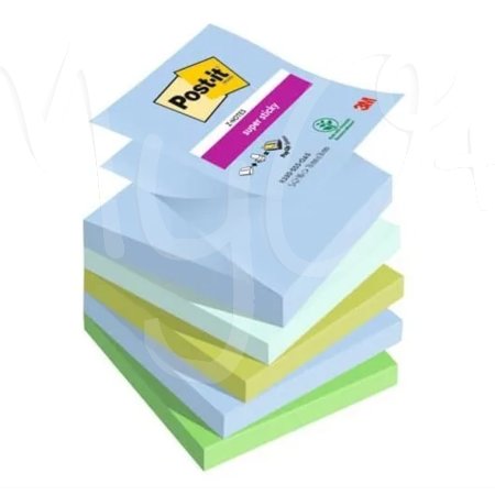 Ricariche di Foglietti Post-It® Super Sticky Z-Notes, Colori Assortiti, Confezioni da 5 Blocchetti
