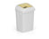 Pattumiera Linea Lindy, Disponibile in Diversi Colori, 50 LT, Bianca con coperchio giallo