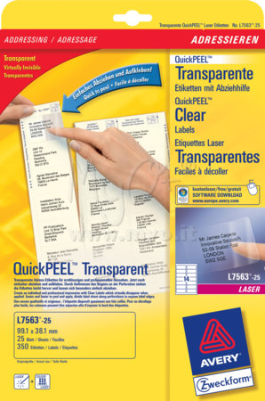 Etichette Trasparenti Scrivibili, Disponibili in Diversi Formati