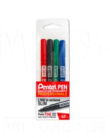 Pennarello Pen N50 Slim, Indelebile, Punta Tonda, Vari Colori, 4 assortiti
