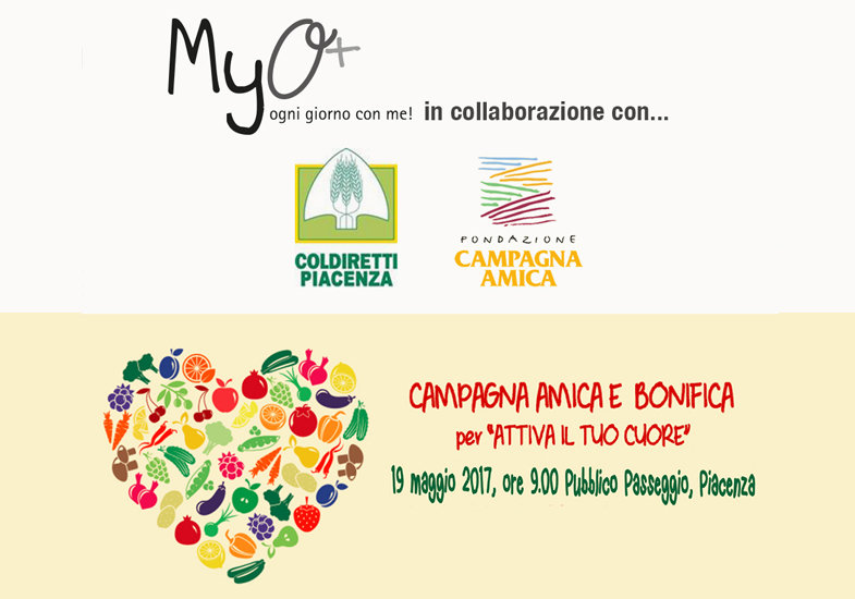 MyO ha collaborato con Coldiretti Piacenza alla Campagna Amica e Bonifica per "Attiva il Tuo Cuore"