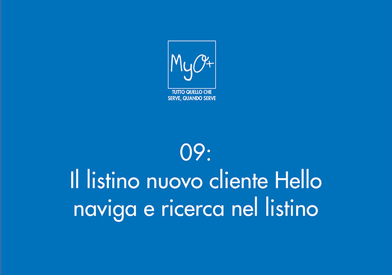 09 - Il listino nuovo cliente Hello - naviga e ricerca nel listino